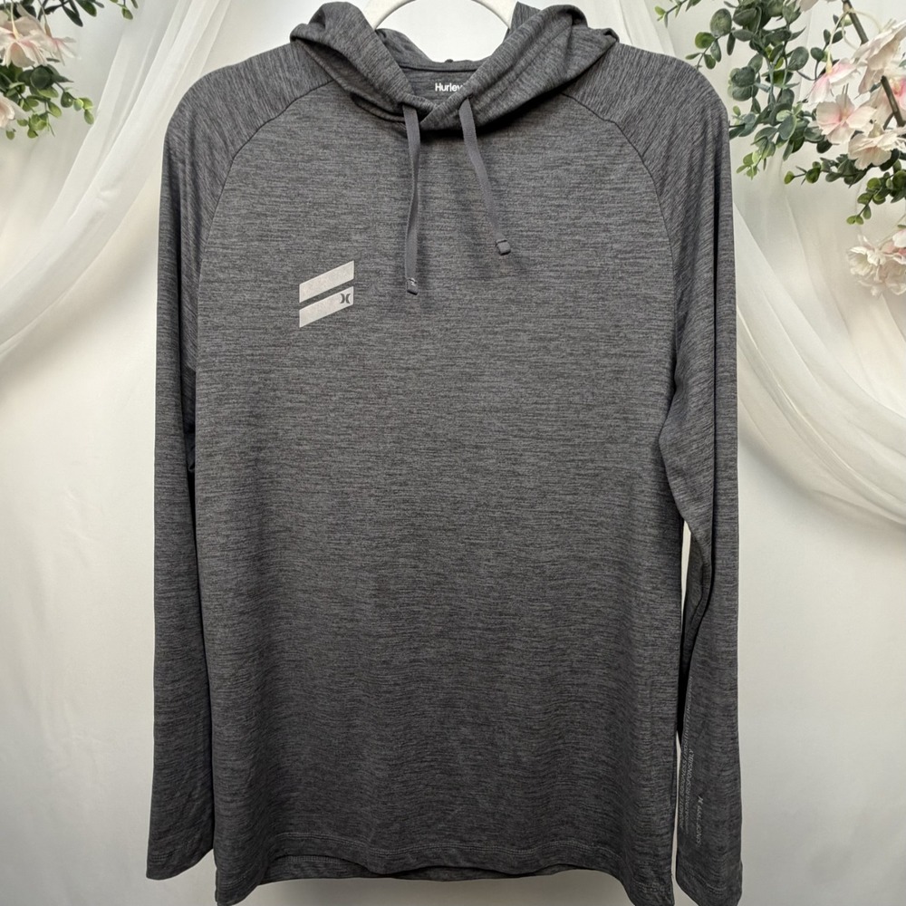 Hurley Men's Performance Essentials Hoodie Heather Gray Pullover Sz M